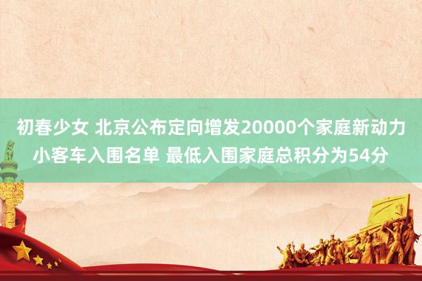 初春少女 北京公布定向增发20000个家庭新动力小客车入围名单 最低入围家庭总积分为54分