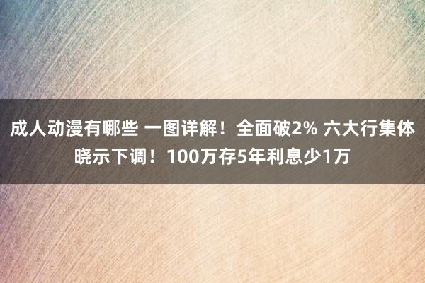 成人动漫有哪些 一图详解！全面破2% 六大行集体晓示下调！100万存5年利息少1万