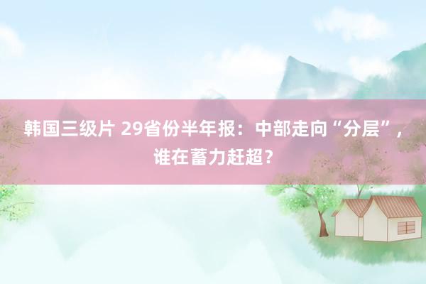 韩国三级片 29省份半年报：中部走向“分层”，谁在蓄力赶超？