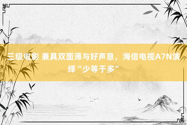 三级电影 兼具双面薄与好声息，海信电视A7N演绎“少等于多”