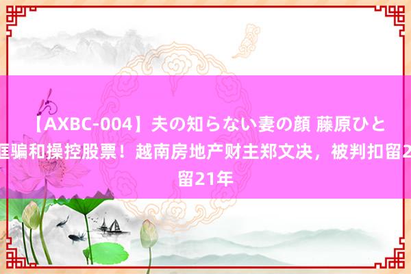 【AXBC-004】夫の知らない妻の顔 藤原ひとみ 诓骗和操控股票！越南房地产财主郑文决，被判扣留21年