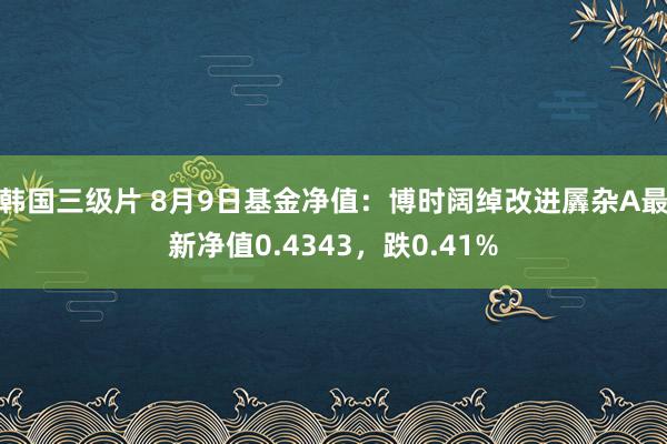 韩国三级片 8月9日基金净值：博时阔绰改进羼杂A最新净值0.4343，跌0.41%