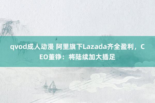 qvod成人动漫 阿里旗下Lazada齐全盈利，CEO董铮：将陆续加大插足