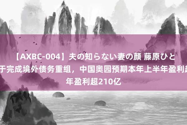 【AXBC-004】夫の知らない妻の顔 藤原ひとみ 受益于完成境外债务重组，中国奥园预期本年上半年盈利超210亿