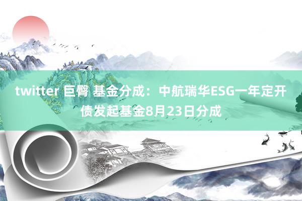 twitter 巨臀 基金分成：中航瑞华ESG一年定开债发起基金8月23日分成