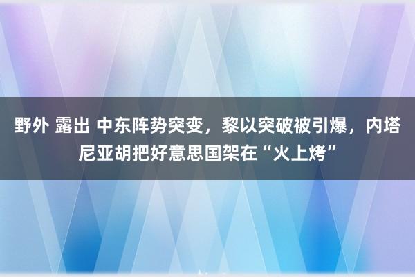 野外 露出 中东阵势突变，黎以突破被引爆，内塔尼亚胡把好意思国架在“火上烤”