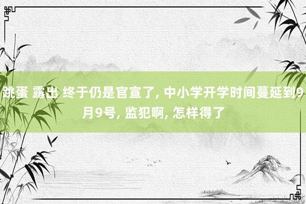 跳蛋 露出 终于仍是官宣了， 中小学开学时间蔓延到9月9号， 监犯啊， 怎样得了