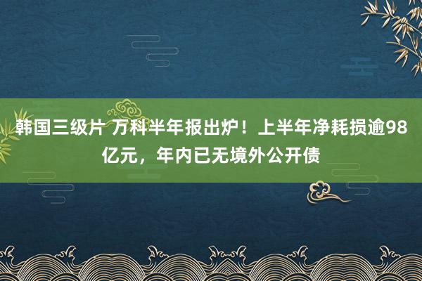 韩国三级片 万科半年报出炉！上半年净耗损逾98亿元，年内已无境外公开债