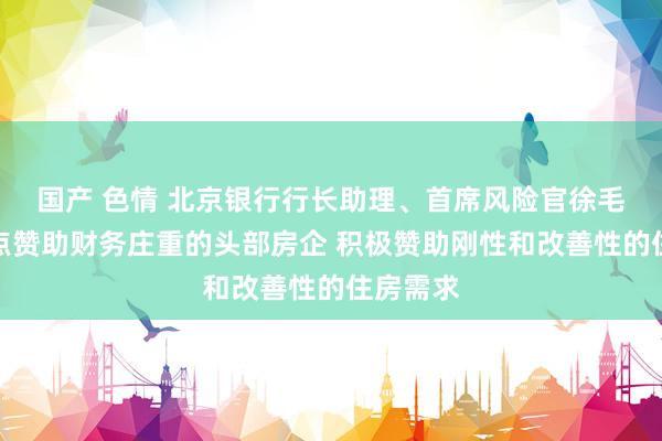 国产 色情 北京银行行长助理、首席风险官徐毛毛：要点赞助财务庄重的头部房企 积极赞助刚性和改善性的住房需求