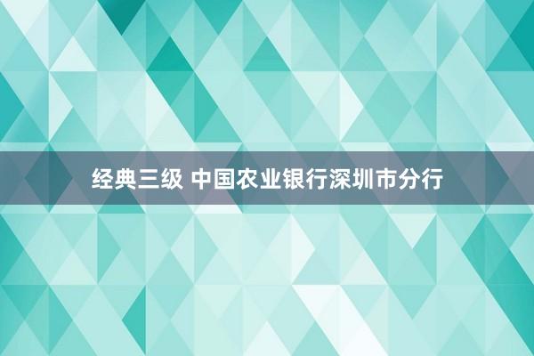 经典三级 中国农业银行深圳市分行