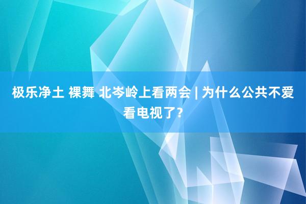 极乐净土 裸舞 北岑岭上看两会 | 为什么公共不爱看电视了？